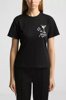 Футболка хлопковая с принтом HUGO