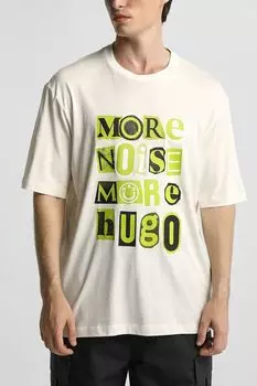 Футболка хлопковая с принтом HUGO