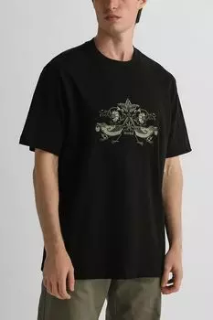 Футболка хлопковая с принтом HUGO