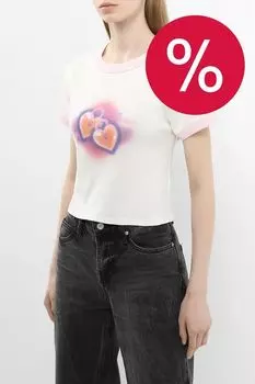 Футболка хлопковая с принтом HUGO