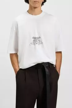 Футболка хлопковая с принтом HUGO