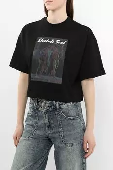 Футболка хлопковая с принтом HUGO