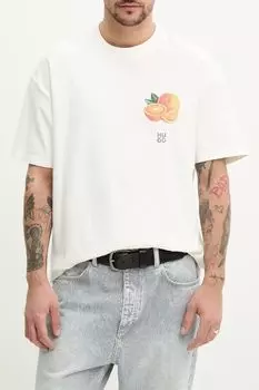 Футболка хлопковая с принтом HUGO