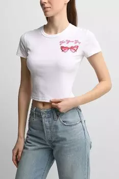 Футболка хлопковая с принтом HUGO