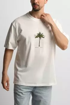 Футболка хлопковая с принтом HUGO