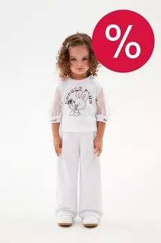 Футболка хлопковая с принтом и рукавами из сетки Bell Bimbo