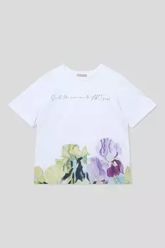 Футболка хлопковая с принтом Ирисы желто-сиреневые ARTOGRAPH
