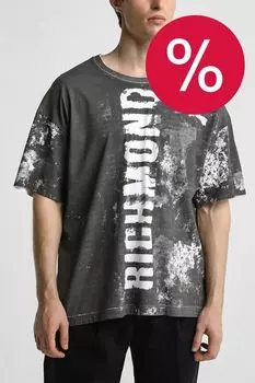 Футболка хлопковая с принтом John Richmond