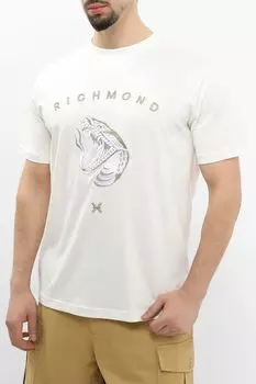 Футболка хлопковая с принтом John Richmond
