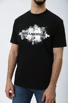 Футболка хлопковая с принтом Karl Lagerfeld