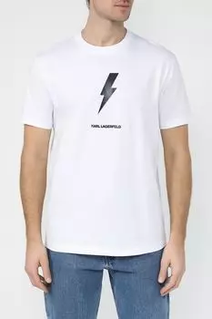 Футболка хлопковая с принтом Karl Lagerfeld