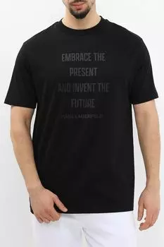 Футболка хлопковая с принтом Karl Lagerfeld