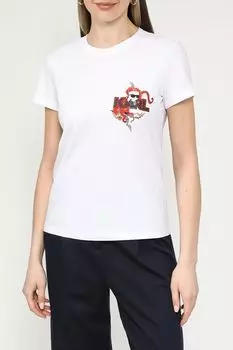 Футболка хлопковая с принтом Karl Lagerfeld