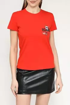 Футболка хлопковая с принтом Karl Lagerfeld