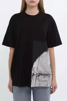 Футболка хлопковая с принтом Karl Lagerfeld Jeans