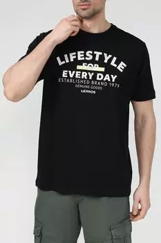 Футболка хлопковая с принтом LERROS