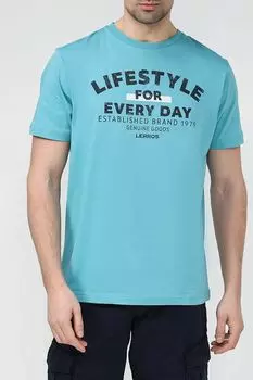 Футболка хлопковая с принтом LERROS