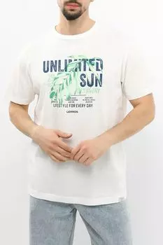 Футболка хлопковая с принтом LERROS