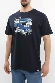 Футболка хлопковая с принтом LERROS