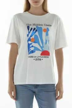 Футболка хлопковая с принтом Loft