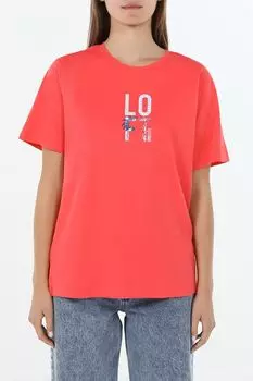 Футболка хлопковая с принтом Loft