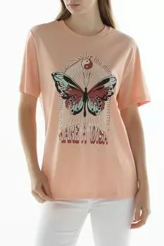 Футболка хлопковая с принтом Loft