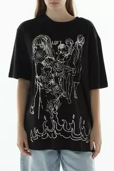 Футболка хлопковая с принтом Loft