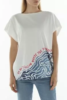 Футболка хлопковая с принтом Loft