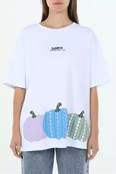 Футболка хлопковая с принтом Loft