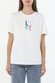 Футболка хлопковая с принтом Loft