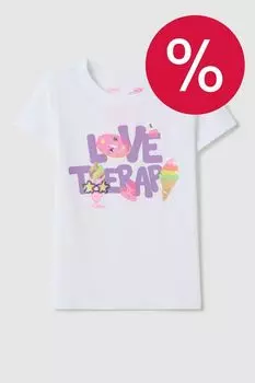 Футболка хлопковая с принтом LOVE THERAPY