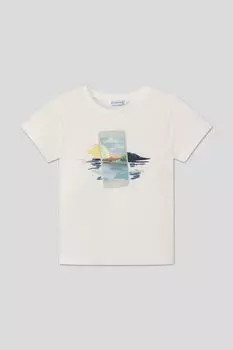 Футболка хлопковая с принтом Mayoral