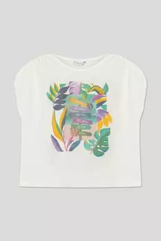 Футболка хлопковая с принтом Mayoral