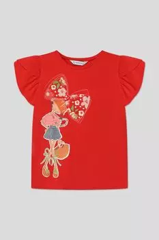 Футболка хлопковая с принтом Mayoral