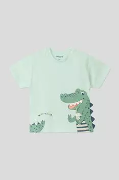 Футболка хлопковая с принтом Mayoral