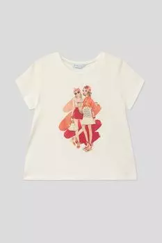 Футболка хлопковая с принтом Mayoral