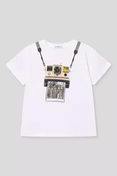 Футболка хлопковая с принтом Mayoral