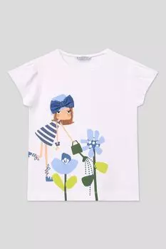 Футболка хлопковая с принтом Mayoral