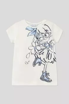 Футболка хлопковая с принтом Mayoral