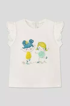 Футболка хлопковая с принтом Mayoral