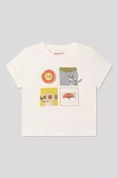Футболка хлопковая с принтом Mayoral