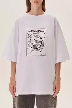 Футболка хлопковая с принтом Метрополитен Имени Ивистер EVE&ESTHER