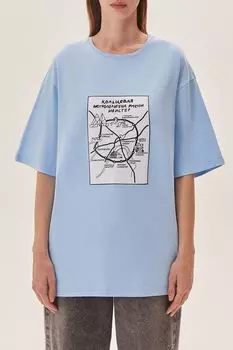 Футболка хлопковая с принтом Метрополитен Имени Ивистер EVE&ESTHER