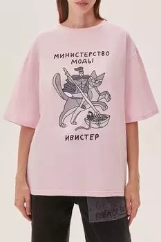 Футболка хлопковая с принтом Метрополитен Имени Ивистер EVE&ESTHER