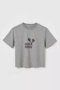 Футболка хлопковая с принтом nininono