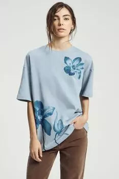 Футболка хлопковая с принтом Nume