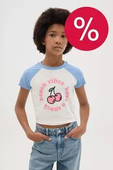 Футболка хлопковая с принтом OVS