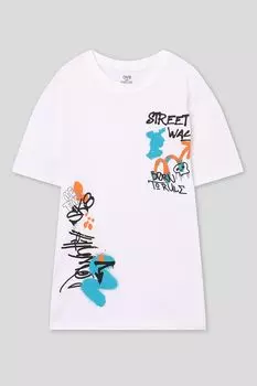 Футболка хлопковая с принтом OVS