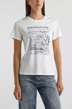 Футболка хлопковая с принтом PEPE JEANS