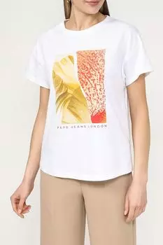 Футболка хлопковая с принтом PEPE JEANS